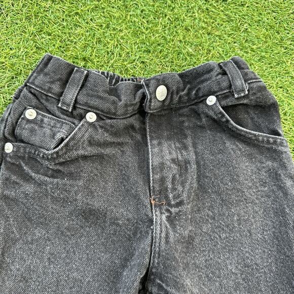 Vintage New Legends Toddler Kids Size 3 Black Denim Jeans 100% Cotton Faded - Picture 2 of 8